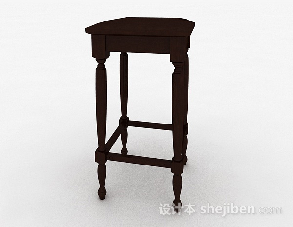 现代风格棕色木质凳子3d模型下载