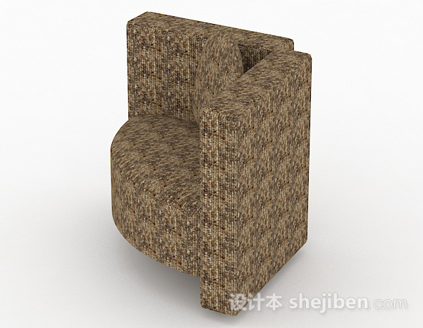 免费个性棕色单人沙发3d模型下载