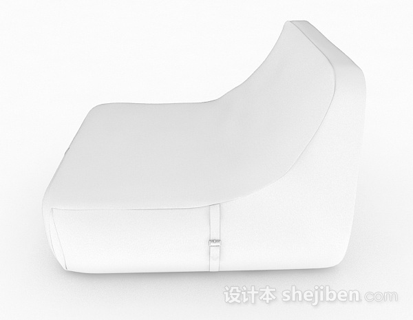 设计本白色休闲单人沙发3d模型下载