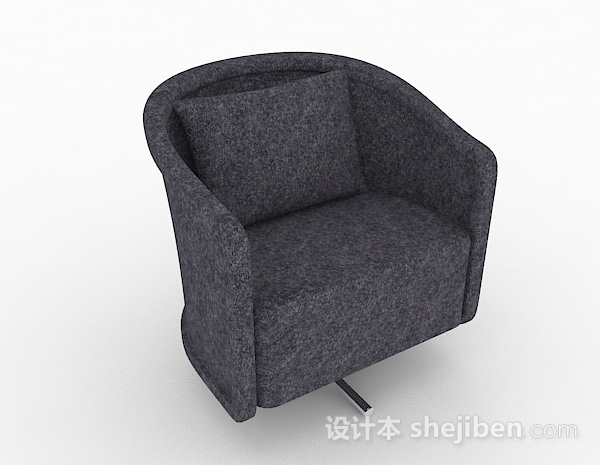 深灰色简约沙发3d模型下载