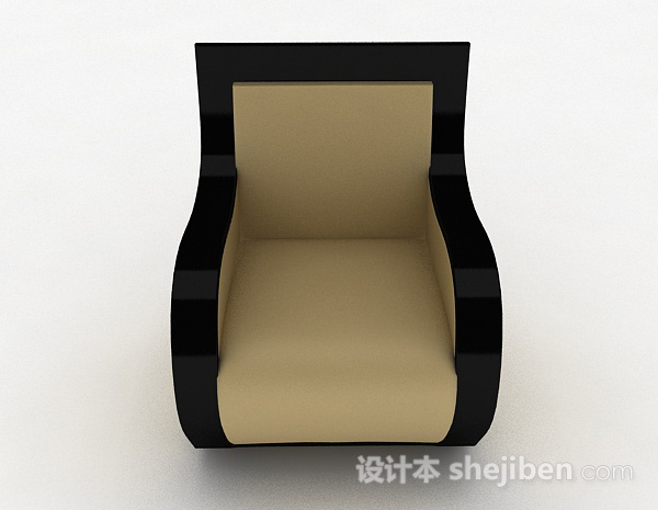 现代风格简约棕色单人沙发3d模型下载