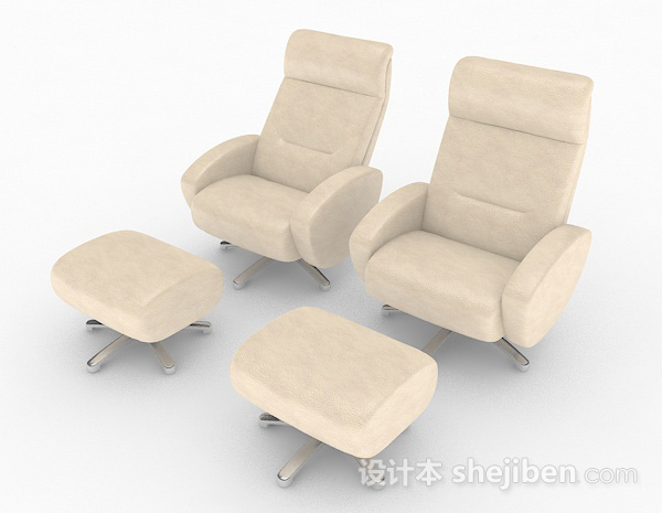 免费浅棕色单人沙发组合3d模型下载
