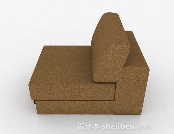 设计本简约棕色单人沙发3d模型下载
