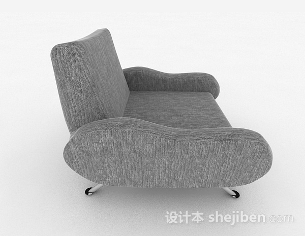 设计本北欧灰色单人沙发3d模型下载