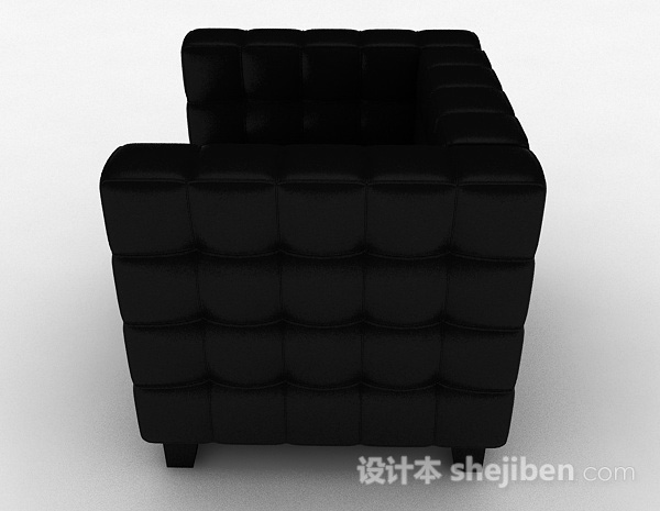免费黑色单人沙发3d模型下载