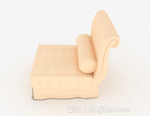 免费黄色单人沙发3d模型下载