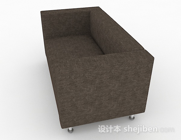 免费北欧棕色简约单人沙发3d模型下载