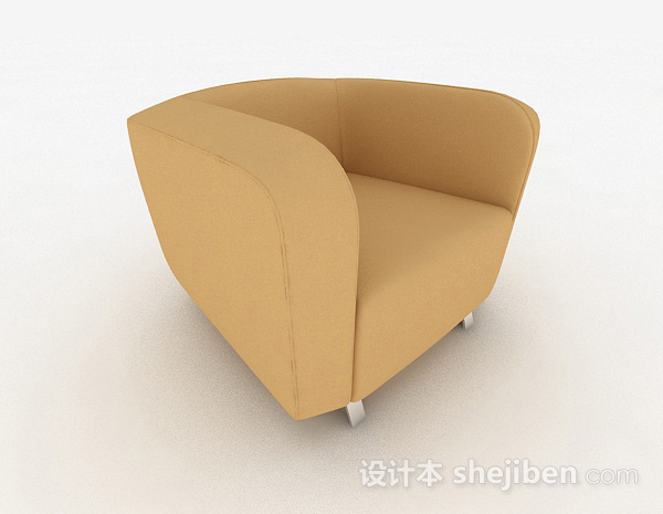 现代风格黄色家居单人沙发3d模型下载