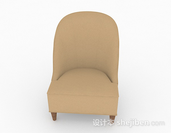 美式风格美式棕色简约单人沙发3d模型下载