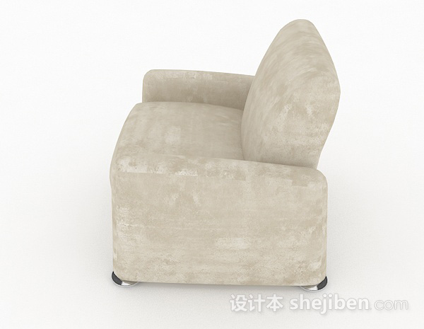 设计本浅棕色简约单人沙发3d模型下载