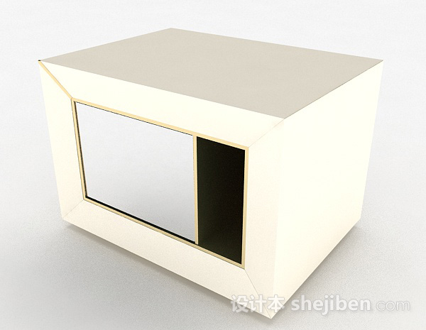 现代风格白色床头柜3d模型下载