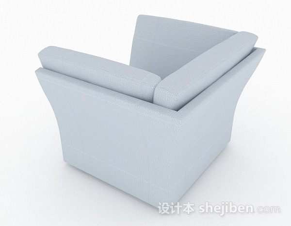 设计本白色创意单人沙发3d模型下载