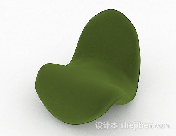 现代风格创意休闲绿色单人沙发3d模型下载