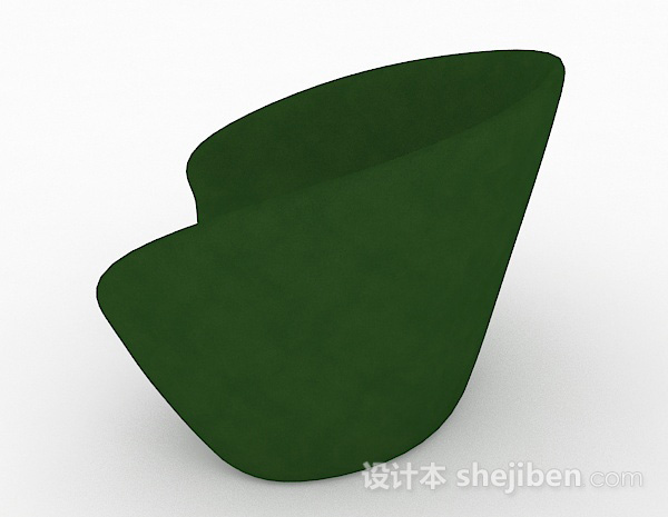 设计本创意个性绿色单人沙发3d模型下载