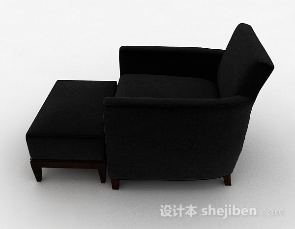 设计本深蓝色简约单人沙发3d模型下载