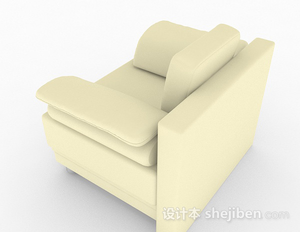 设计本黄色家居单人沙发3d模型下载