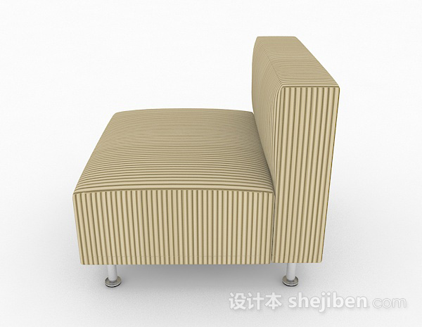 免费条纹棕色单人沙发3d模型下载