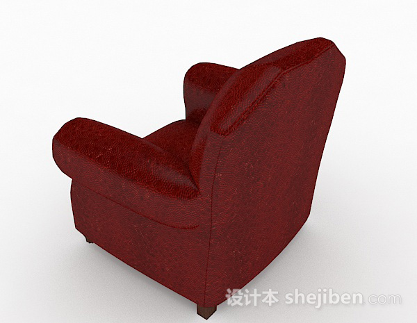 设计本红色单人沙发3d模型下载