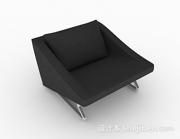 黑色休闲单人沙发3d模型下载