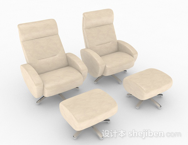 浅棕色单人沙发组合3d模型下载