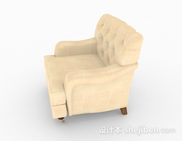 设计本美式黄色单人沙发3d模型下载