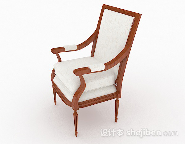 免费白色家居椅子3d模型下载