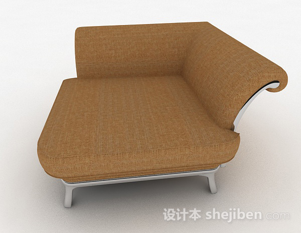 设计本棕色单人沙发3d模型下载