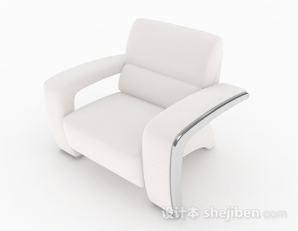 现代风格白色单人沙发3d模型下载