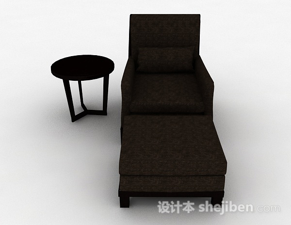 现代风格黑色简约单人沙发3d模型下载