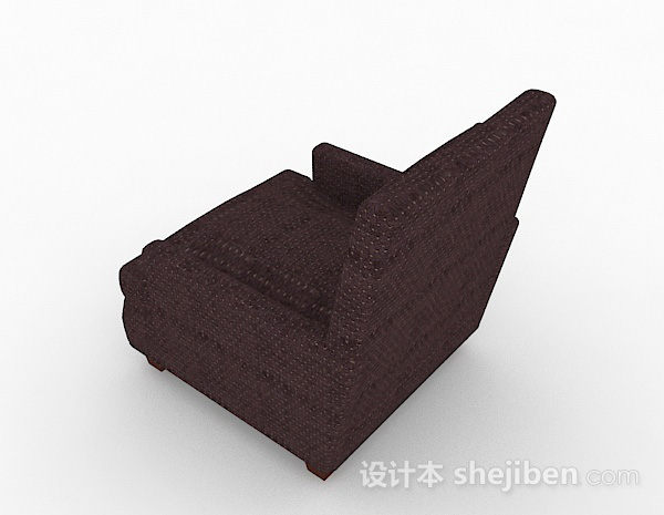 设计本棕色休闲单人沙发3d模型下载