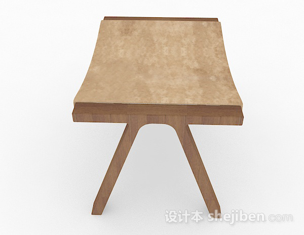 免费棕色木质休闲凳子3d模型下载