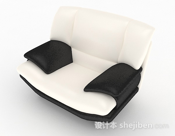 免费黑白家居单人沙发3d模型下载