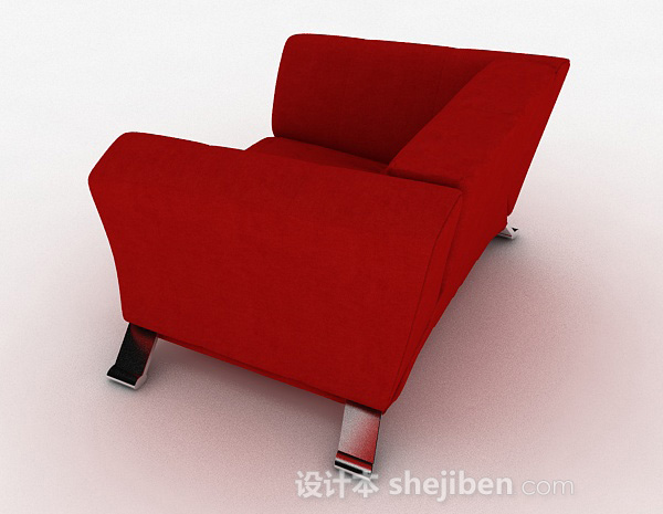 设计本红色休闲单人沙发3d模型下载