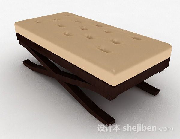 现代风格现代风格木质柔软脚凳3d模型下载