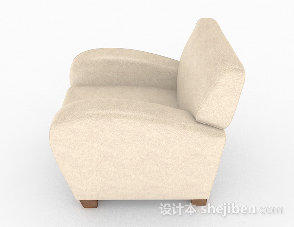 免费浅棕色简约单人沙发3d模型下载