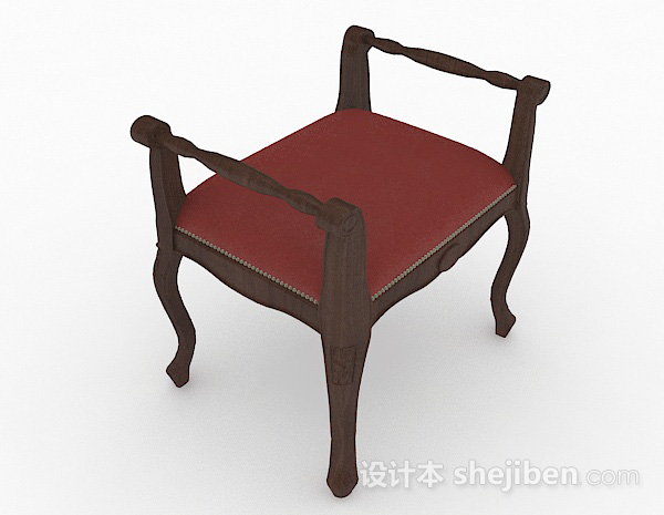 设计本红色沙发凳3d模型下载