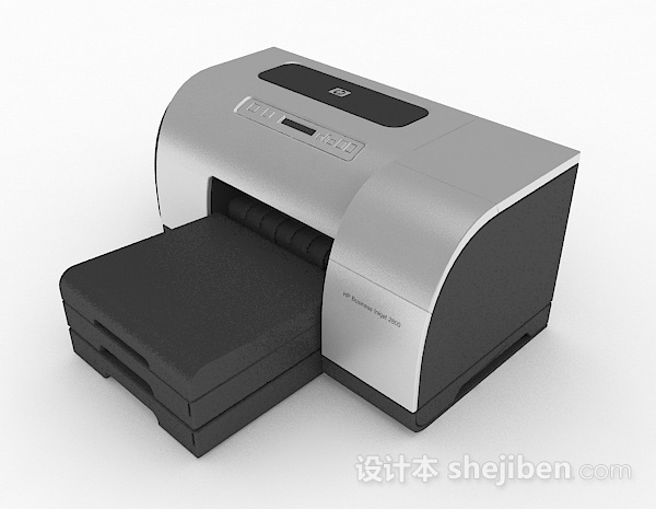 免费灰色打印机3d模型下载