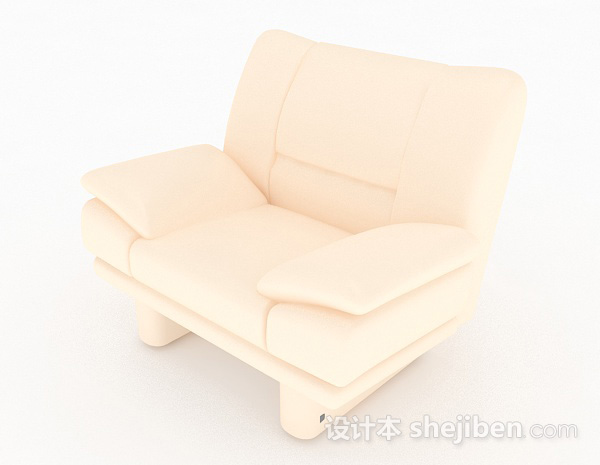 免费黄色家居单人沙发3d模型下载