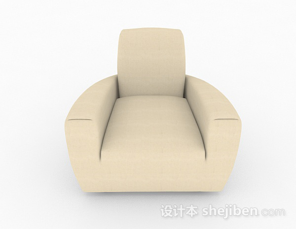 现代风格浅棕色单人沙发3d模型下载