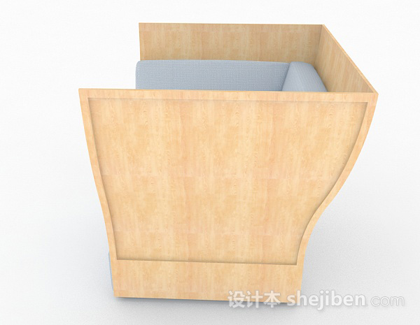 设计本木质创意白色单人沙发3d模型下载