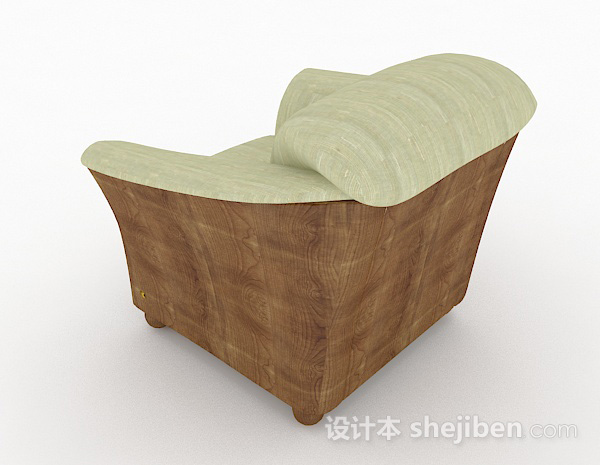 设计本田园绿色单人沙发3d模型下载