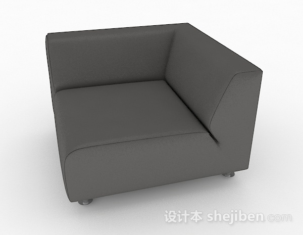 现代风格灰色简约单人沙发3d模型下载