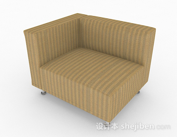 棕色条纹简约单人沙发3d模型下载
