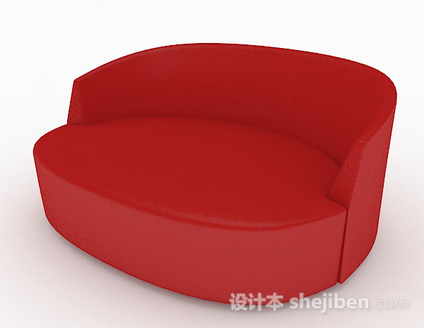 现代风格现代简约红色双人沙发3d模型下载