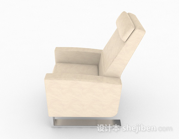 设计本黄色单人沙发3d模型下载