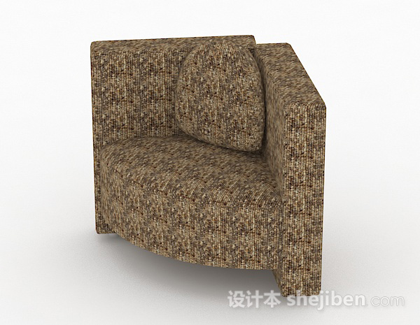现代风格个性棕色单人沙发3d模型下载