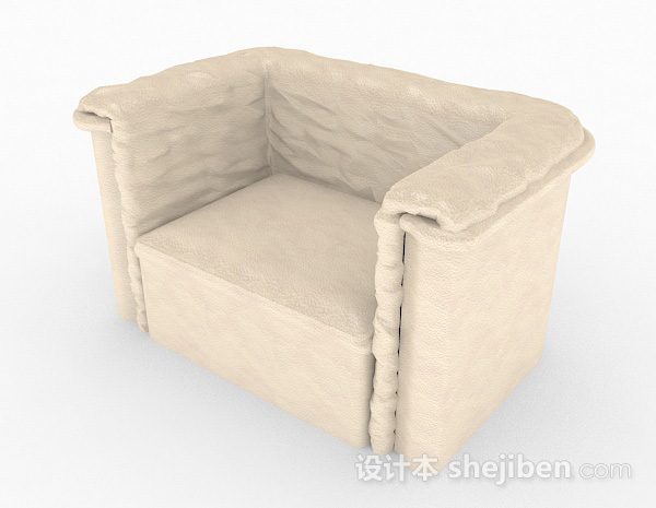 现代风格浅棕色家居单人沙发3d模型下载