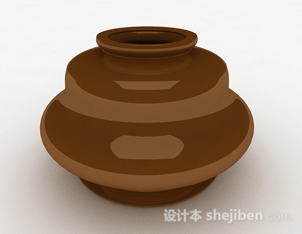 设计本现代风格棕色花瓶3d模型下载