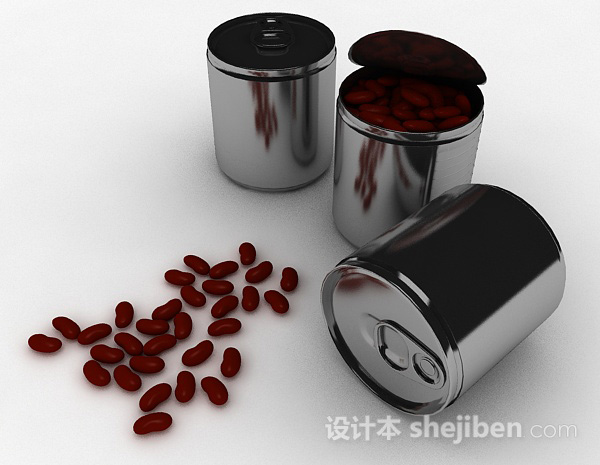 现代风格红豆罐头3d模型下载