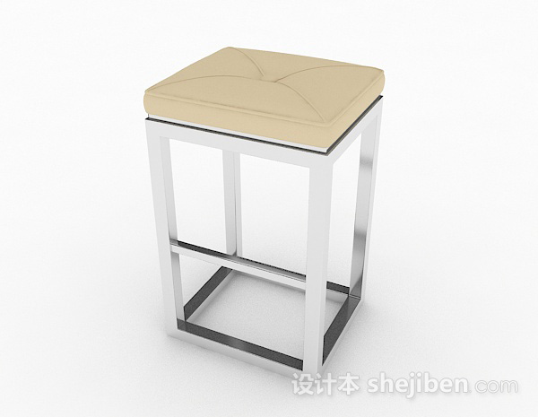 棕色方形休闲凳子3d模型下载
